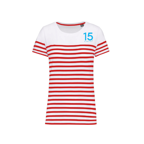 Cantal Shop | TEE SHIRT MARINIERE 15 COEUR ROUGE