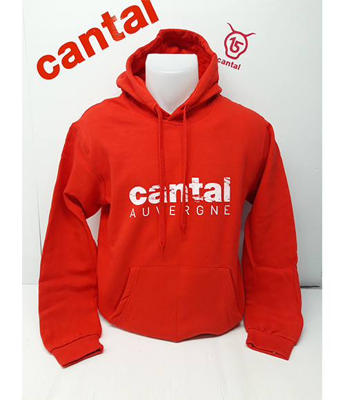 Cantal Shop | SWEAT À CAPUCHE ROUGE CANTAL AUVERGNE