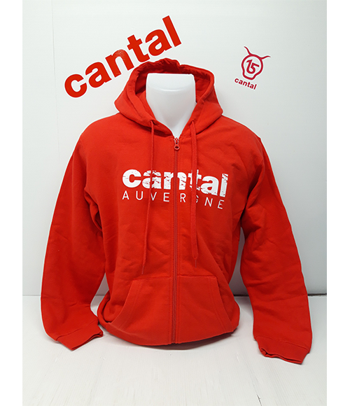 Cantal Shop | VESTE À CAPUCHE ROUGE CANTAL AUVERGNE