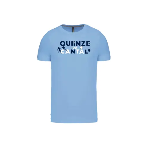 Cantal Shop | TEE SHIRT RUGBY QUINZE BLEU CIEL
