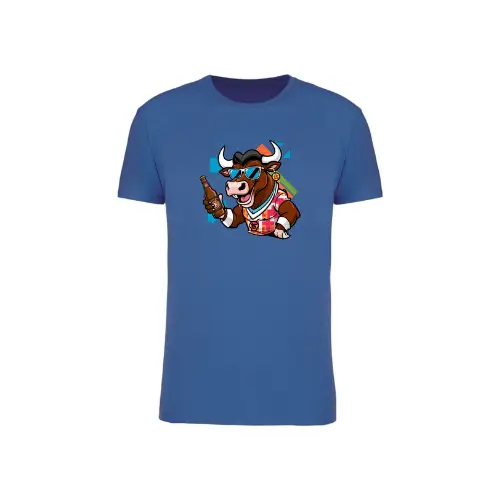 Cantal Shop | TEE SHIRT VACHE BIERE BLEU
