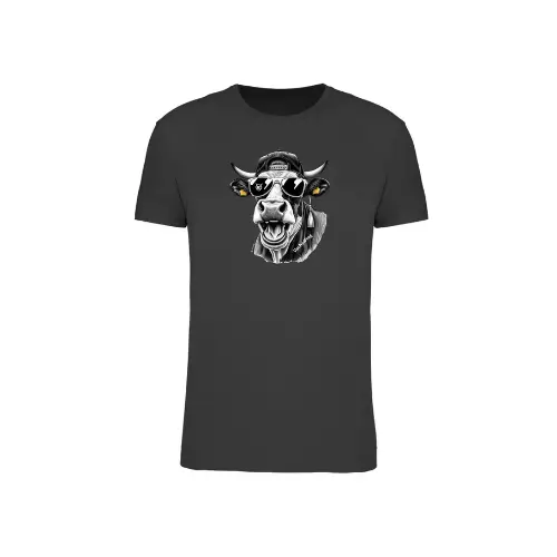 Cantal Shop | TEE SHIRT VACHE TAG GRIS