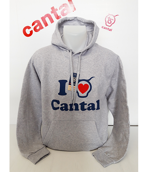 Cantal Shop | SWEAT À CAPUCHE GRIS I LOVE CANTAL