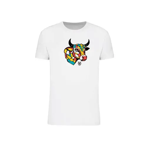 Cantal Shop | TEE-SHIRT VACHE CALEÏDOSCOPE BLANC 