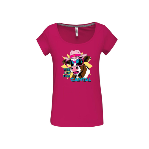 Cantal Shop | TEE SHIRT LOVE CANTAL FUSCHIA