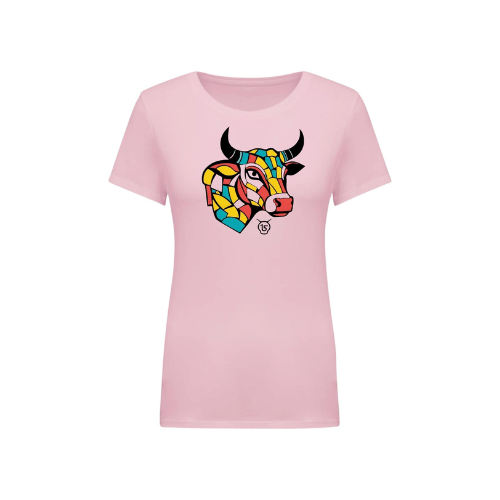 Cantal Shop | TEE SHIRT VACHE CALEIDOS ROSE