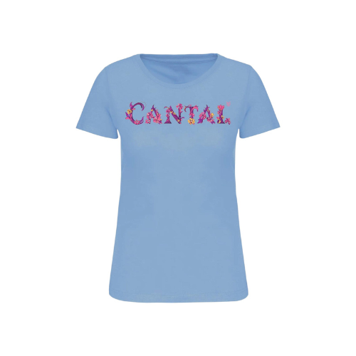 Cantal Shop | TEE SHIRT CANTAL FLEURI BLEU CIEL