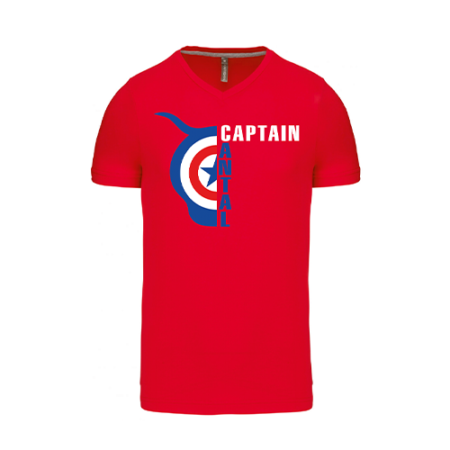 TEE-SHIRT CAPTAIN CANTAL COL V ROUGE