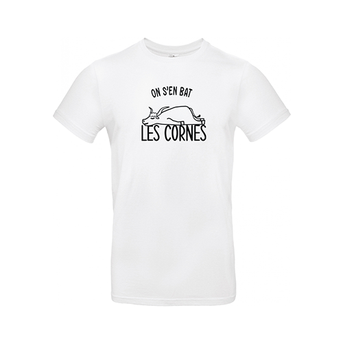 Cantal Shop | TEE-SHIRT ON S'EN BAT LES CORNES BLANC