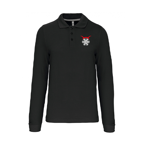 Cantal Shop |  - POLO FLOCON MANCHES LONGUES NOIR