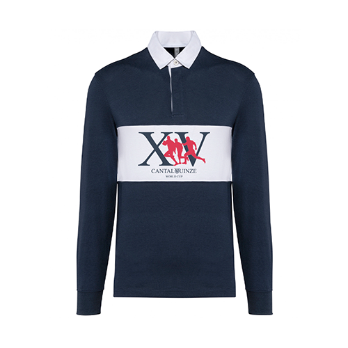 Cantal Shop |  - POLO RUGBY XV MANCHES LONGUES MARINE ET BLANC