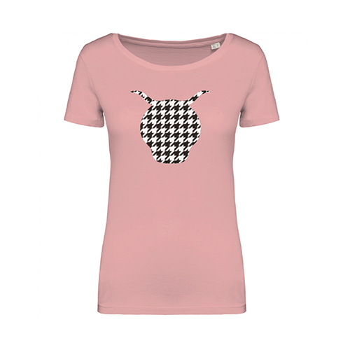 Cantal Shop |  - TEE-SHIRT PIED DE POULE ROSE